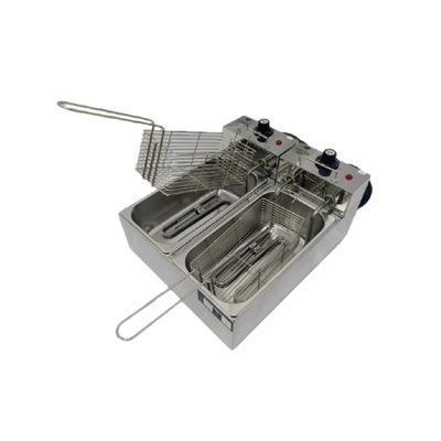 Fritadeira Elétrica 2 Cubas Plus Aço Inox 06L 110v 4000W