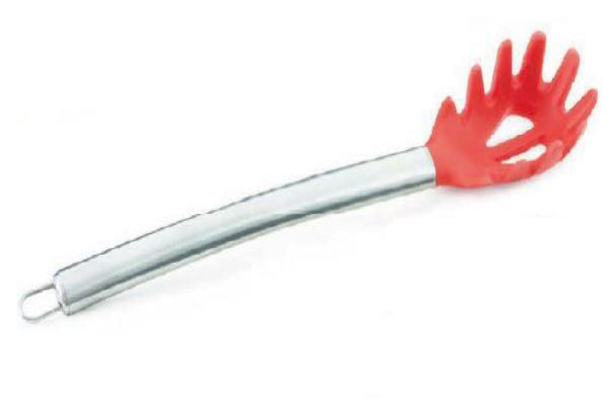 Colher para Espaguete de Silicone Vermelho com Cabo em Inox 33.5 cm - Mimo Style - ASA1304