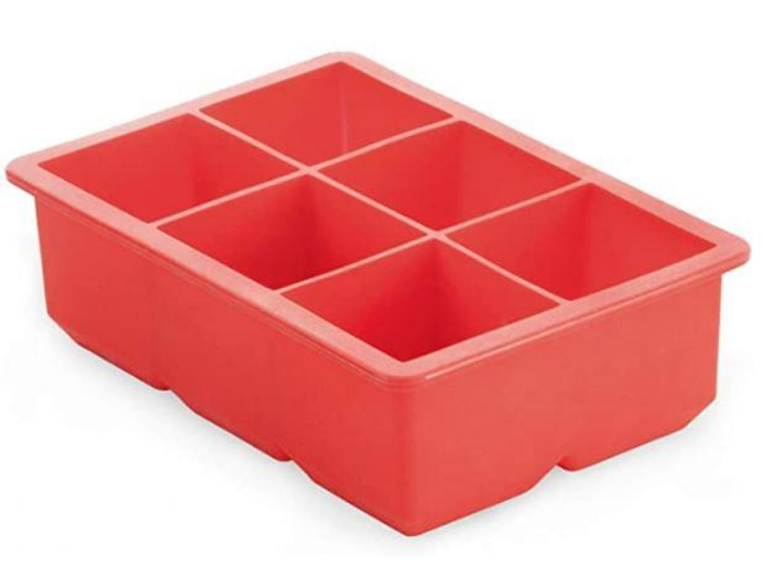 Forma para Gelo Quadrado Grande em Silicone Vermelho 16.5 cm - Mimo Style - SN19063