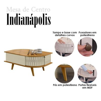 Rack Bancada Valência E Aparador Estoril Com Mesa De Centro Indianápolis Cumaru Opala - Madetec
