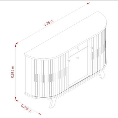 Aparador Para Sala Buffet Monza E Cristaleira Marina Cumaru Opala - Madetec