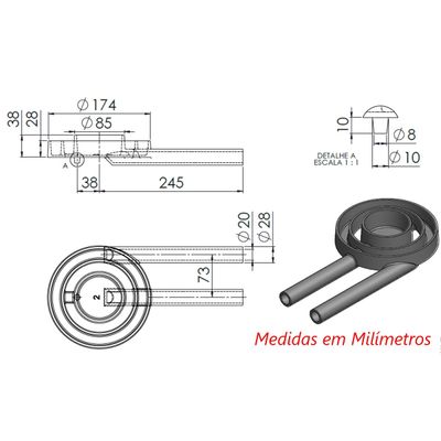 Queimador Duplo Completo Fogão Industrial Ferro N02 17,4cm