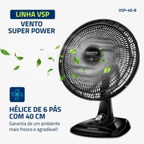 Ventilador de Mesa Mondial - 06 Pás - VSP-40-B