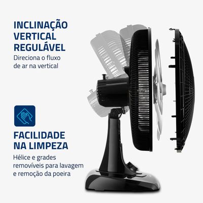 Ventilador de Mesa Mondial - 06 Pás - VSP-40-B 110V