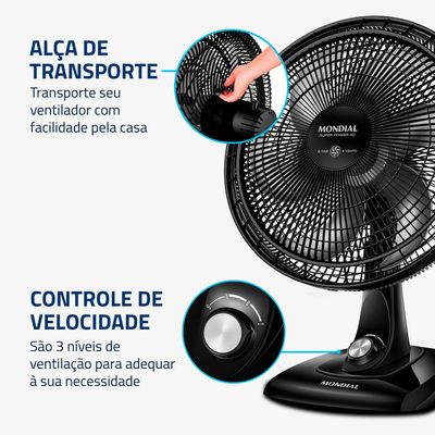 Ventilador de Mesa Mondial - 06 Pás - VSP-40-B 110V