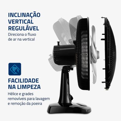 Ventilador de Mesa Mondial - 06 Pás - VSP-30-B 110V