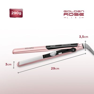 Prancha Alisadora Mondial Golden Rose P-20 Bivolt