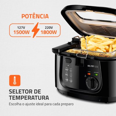 Fritadeira Elétrica Mondial Big Fry 2,5L FT-07 110V