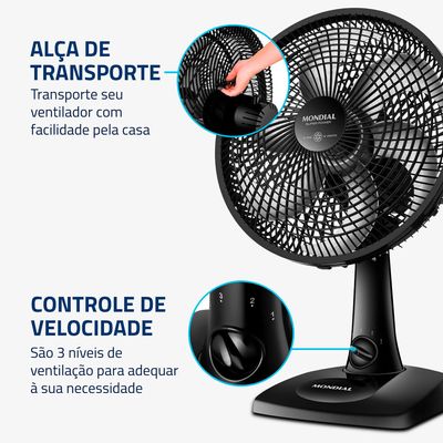 Ventilador de Mesa Mondial - 06 Pás - VSP-30-B 220V