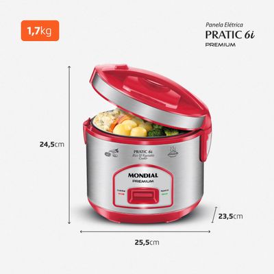Panela Elétrica Mondial Pratic 6I PE-45-6X 110V