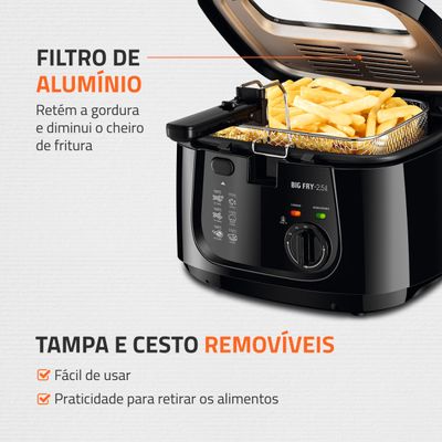 Fritadeira Elétrica Mondial Big Fry 2,5L FT-07 110V