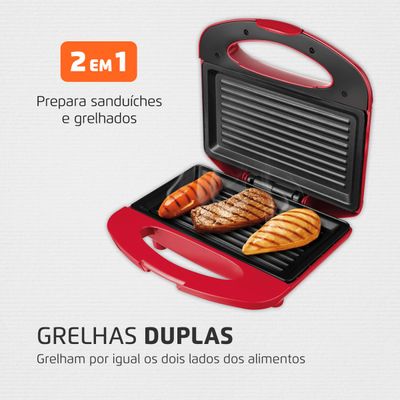 Grill e Sanduicheira Mondial Inox Red S-19 220V