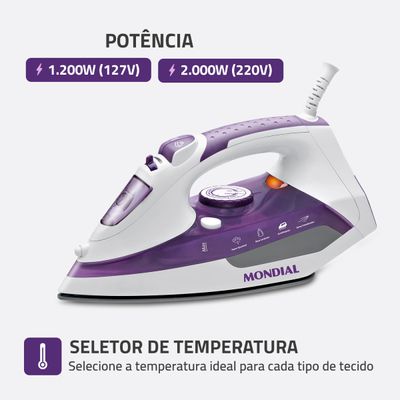 Ferro a Vapor Mondial Ceramic Express F-40 220V