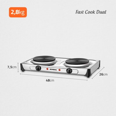 Fogão Elétrico Mondial Fast Cook Dual FE-03 110V