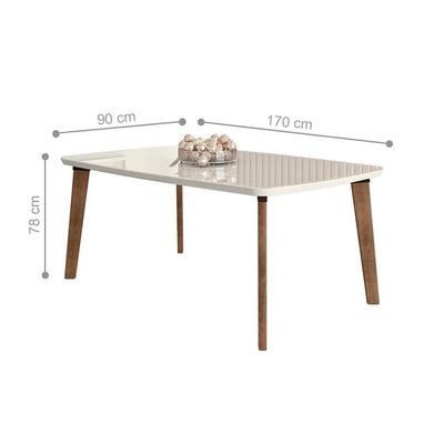 Mesa Liverpool 1,70 X 0,90 Oblongo Off White