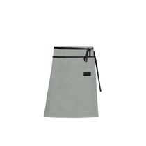 Avental de Cintura Cinza Meio Corpo Couro Preto Barista Cafe