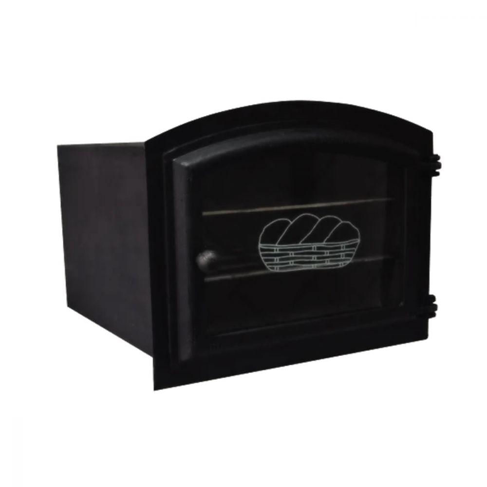Forno Frente Alumínio Fundido 3mm C/vidro Pequeno 50x35x30cm