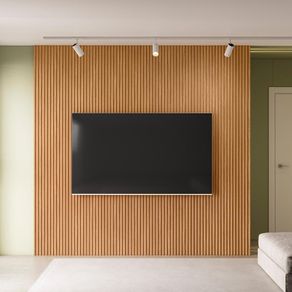 Painel Decorativo Ripado para Parede Mahalo 260x250 MDP Nature G77 - Gran Belo