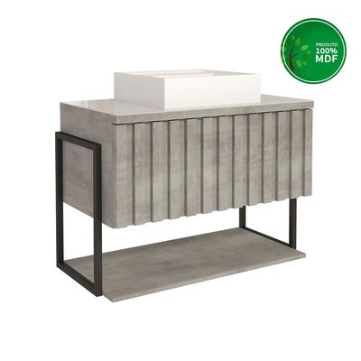 Armário de Banheiro 80 cm Metalon Havai MGM Móveis Cimento  Única / Cinza