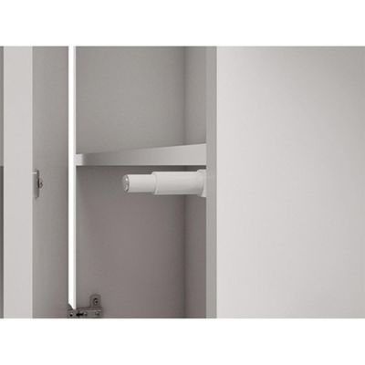 Espelheira para Banheiro 1 Porta 2 Prateleiras Treviso Mgm Móveis Branco Única / Branca