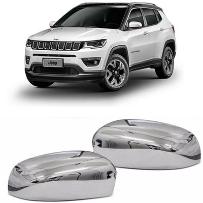 Jogo Aplique Capa Cromada Retrovisor Fiat Toro Compass 2020