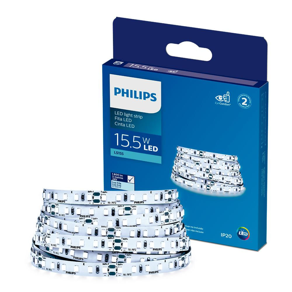 Fita LED Philips 15.5W 5 metros 24V 6500K 1600lm/m