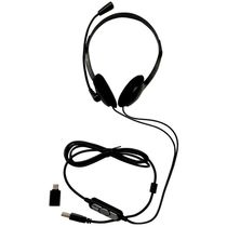 Headset Office BRIGHT USB com Adaptador USB-C