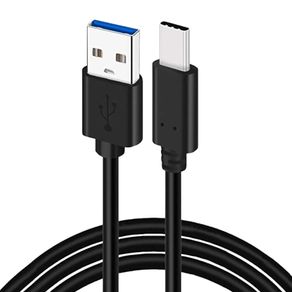 Cabo USB Preto Flexível 1 Metro Type C Para Samsung S21