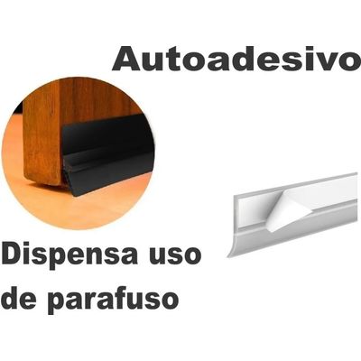 Veda Porta Stamaco 100cm Rodo Protetor De Frestas Adesivo 3m Silicone Preto