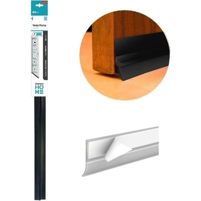 Veda Porta Stamaco 100cm Rodo Protetor De Frestas Adesivo 3m Silicone Preto