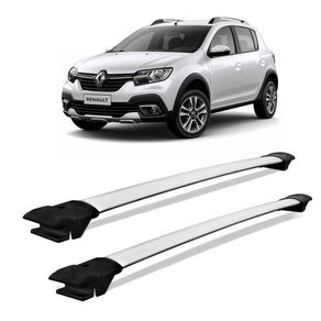 Rack de Teto Travessa Sandero Stepway 2009 a 2019 Alumínio Prata Larga