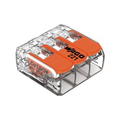 Conector Emenda Wago 3P 32A 221-413 c/50pcs