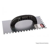 Desempenadeira Aco 25,5X12Cm Max Dentada C/C Plast c/12pcs