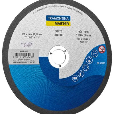 Disco de Corte Fino 7" Tramontina para Aço Inox e Materiais Endurecidos