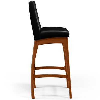 Banqueta Alta Para Cozinha Sala de Jantar Fixa Mila B04 Couríssimo Preto - Lyam Decor
