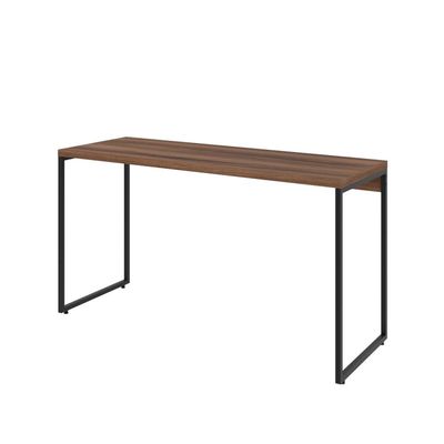 Kit Escritório Estante Areta 3 Prateleiras com Mesa Industrial Aspen 135cm C01 Nogal - Lyam Decor