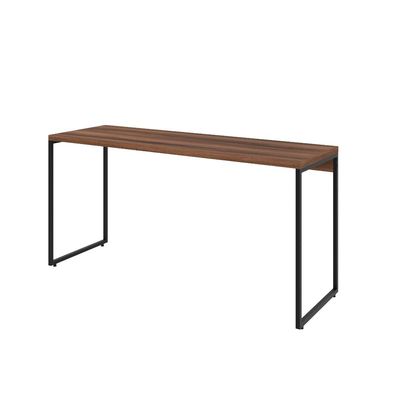 Kit Escritório Estante Areta 3 Prateleiras com Mesa Industrial Aspen 150cm C01 Nogal - Lyam Decor