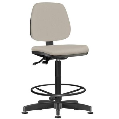 Cadeira Caixa Alta Giratória Job L02 Suede Bege - Lyam Decor