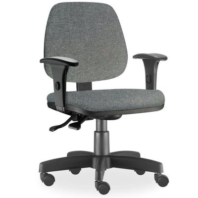 Cadeira de Escritório Giratória Executiva Ergonômica Job L02 Linho Cinza Escuro - Lyam Decor