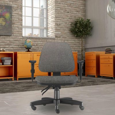 Cadeira de Escritório Giratória Executiva Ergonômica Sky L02 Linho Cinza Escuro - Lyam Decor