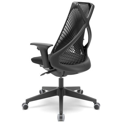Cadeira de Escritório Presidente Giratória Executiva Ergonômica Kron P03 Crepe Preto - Lyam Decor
