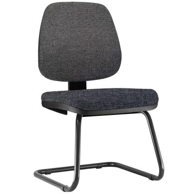 Cadeira Para Escritório Job L02 Fixa Linho Chumbo - Lyam Decor