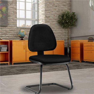 Cadeira Para Escritório Sky L02 Fixa Couro Sintético Preto - Lyam Decor