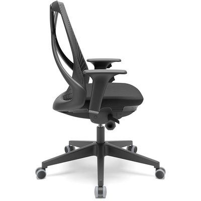 Kit 02 Cadeiras de Escritório Presidente Giratória Ergonômica Kron P03 Crepe Preto - Lyam Decor
