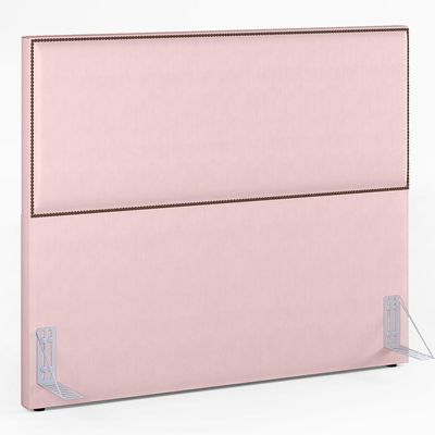 Cabeceira Cama Box Casal Com Tachas 140 cm Vicenza L02 Suede Rosê - Lyam Decor