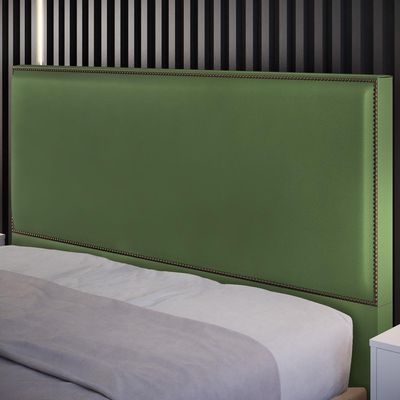Cabeceira Cama Box Casal Queen Com Tachas 160 cm Vicenza L02 Facto Verde Musgo - Lyam Decor