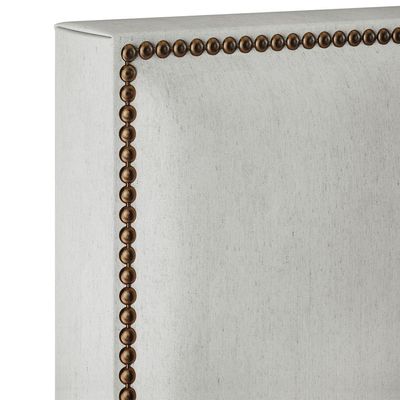 Cabeceira Cama Box Casal Queen Com Tachas 160 cm Vicenza L02 Linho Cinza - Lyam Decor