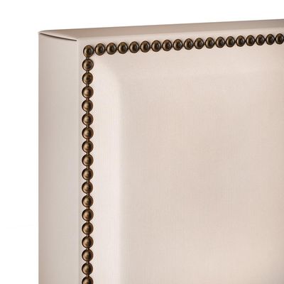 Cabeceira Cama Box Casal Queen Com Tachas 160 cm Vicenza L02 Suede Bege - Lyam Decor