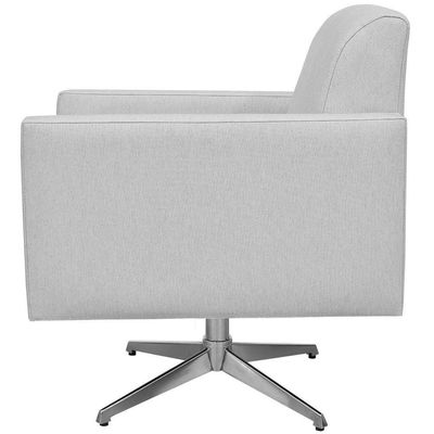 Kit 02 Poltronas Decorativas Base Giratória Para Sala de Estar Helô L02 Linho Cinza - Lyam Decor