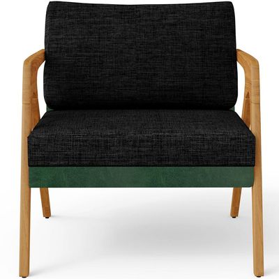 Kit 03 Poltronas Decorativas Sala Estar Pietra L02 Facto Verde Musgo Linho Chumbo - Lyam Decor